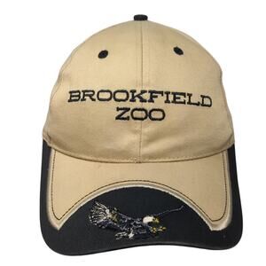 Brookfield Zoo Eagle Slideback Baseball Cap Beige One Size Adjustable 6 Panel